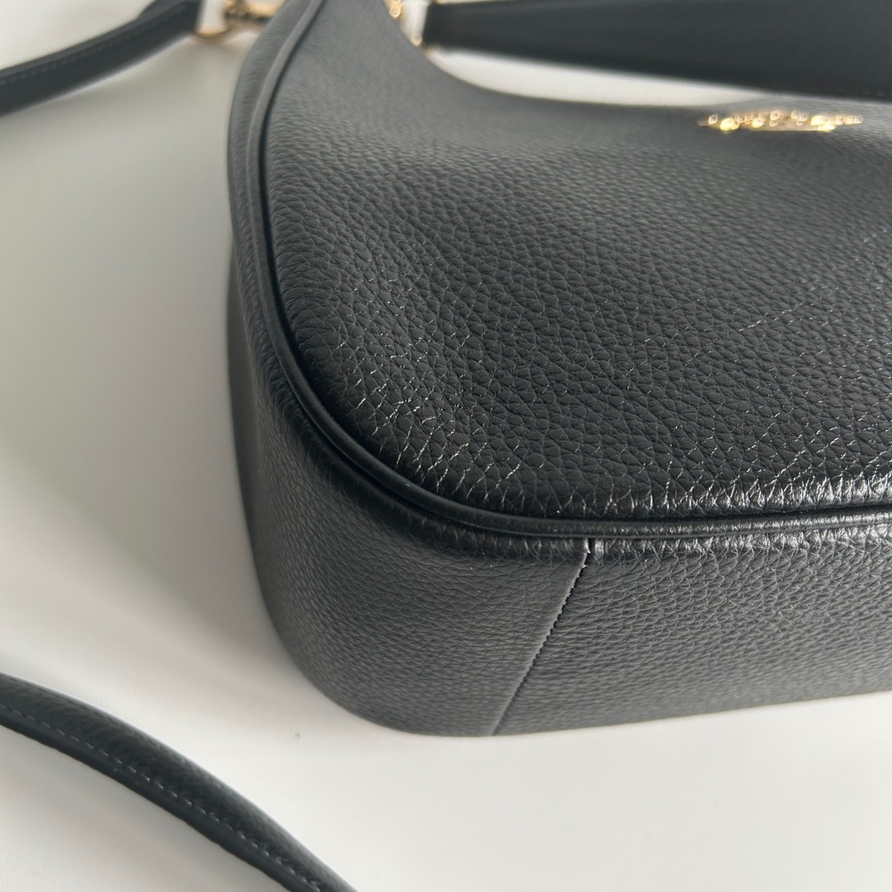 Coach Teri Hobo Black Pebbled Leather Shoulder Bag Excellent - Picture 6 of 11